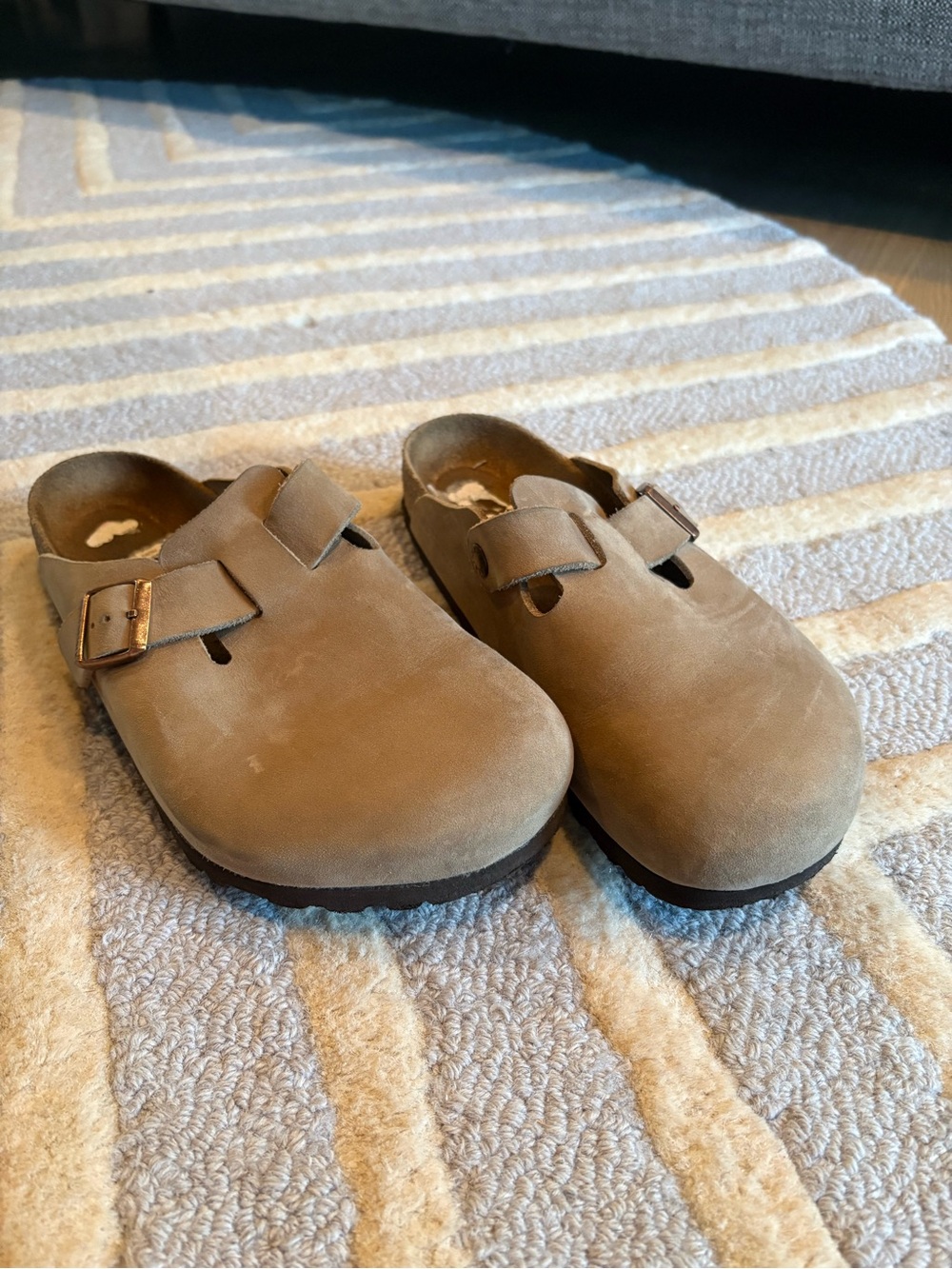 Birkenstock Boston Clog in Taupe - Size 42 excellent condition women’s 11 men’s